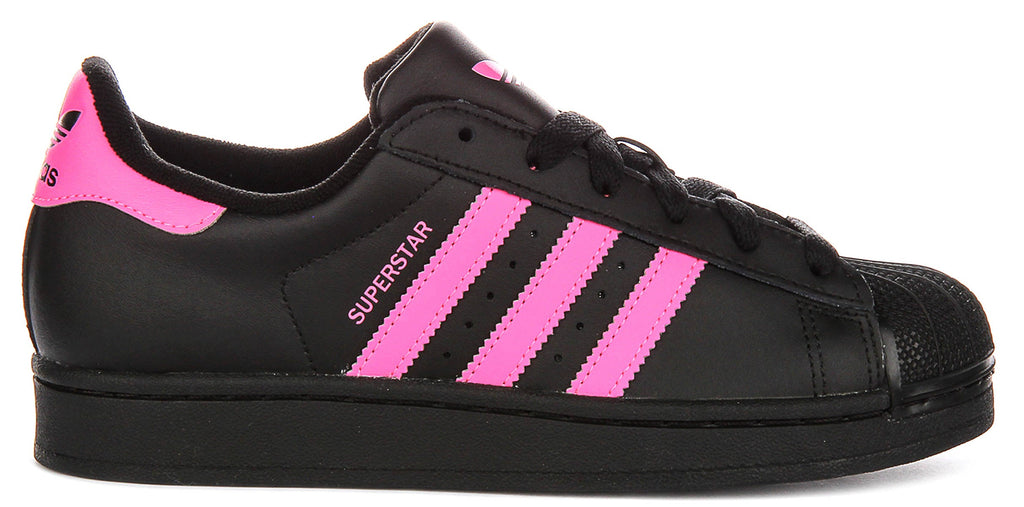 Adidas Superstar II J In Black Pink For Youth