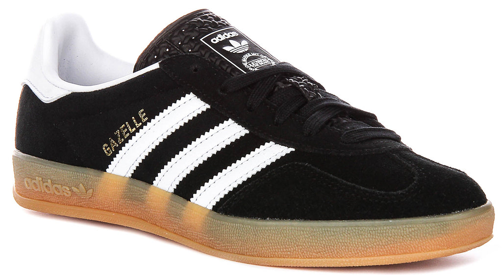 Adidas Gazelle Indoor In Black White For Youth