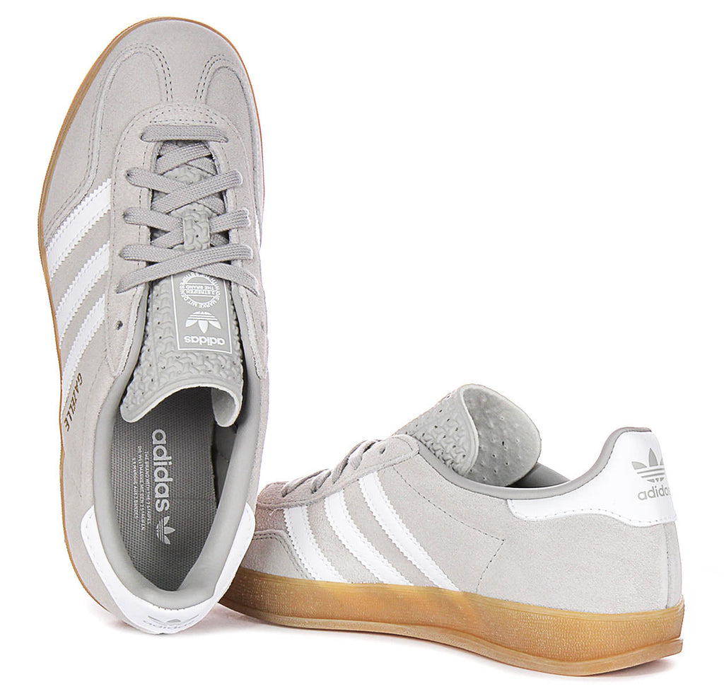 Adidas Gazelle Indoor In Grey White For Men