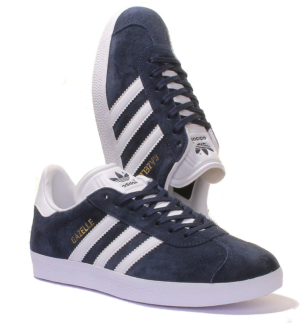 Adidas Gazelle Suede Trainers In Navy White