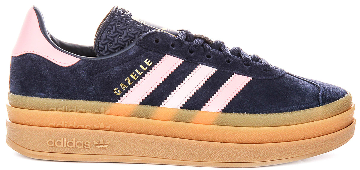 Adidas Gazelle Bold J In Navy Pink For Youth