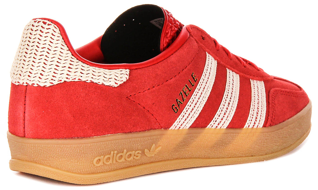 Adidas Gazelle Indoor In Red White For Women